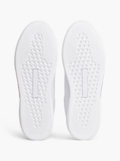 Leather Logo Plaque Court Trainers — White 5
