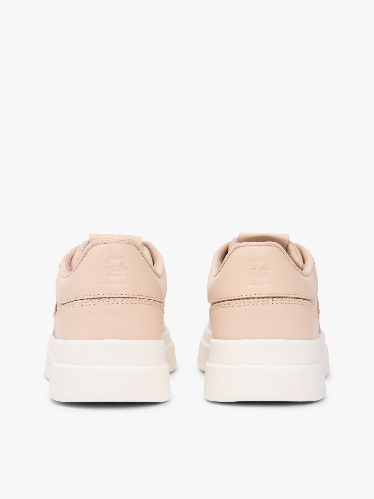 Debossed TH Monogram Leather Court Trainers — Pink