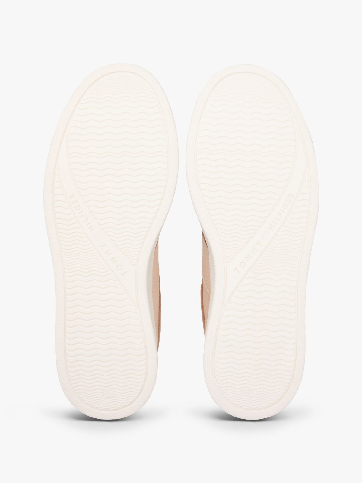 Debossed TH Monogram Leather Court Trainers — Pink