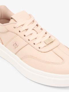 Debossed TH Monogram Leather Court Trainers — Pink 6