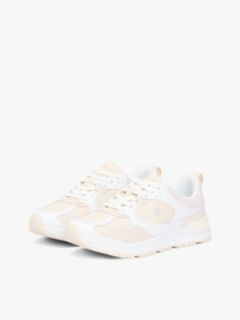 TH Monogram Leather Mixed Texture Trainers — White 2