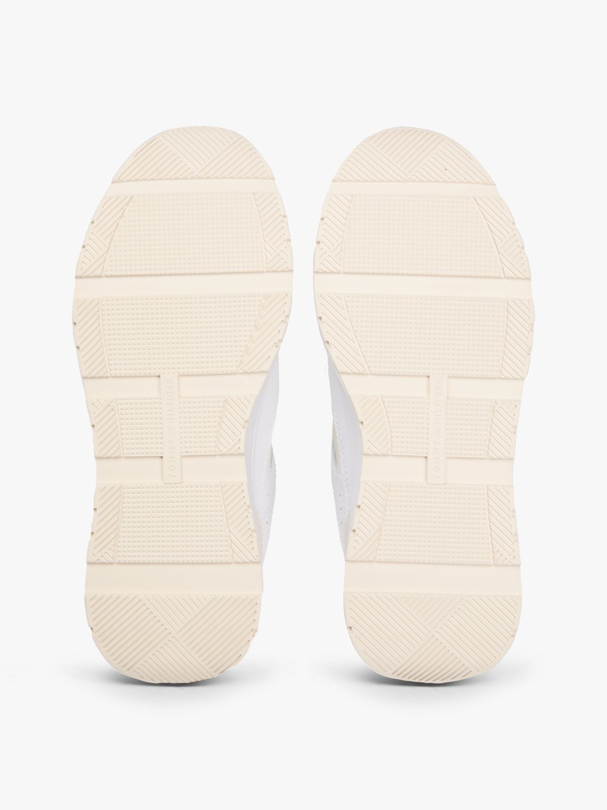 TH Monogram Leather Mixed Texture Trainers — White