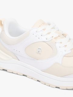 TH Monogram Leather Mixed Texture Trainers — White 6