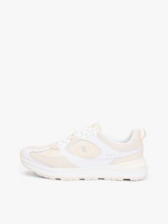 TH Monogram Leather Mixed Texture Trainers — White 7