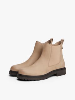 Leather Cleat Chelsea Boots — Beige 2