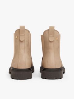 Leather Cleat Chelsea Boots — Beige 4