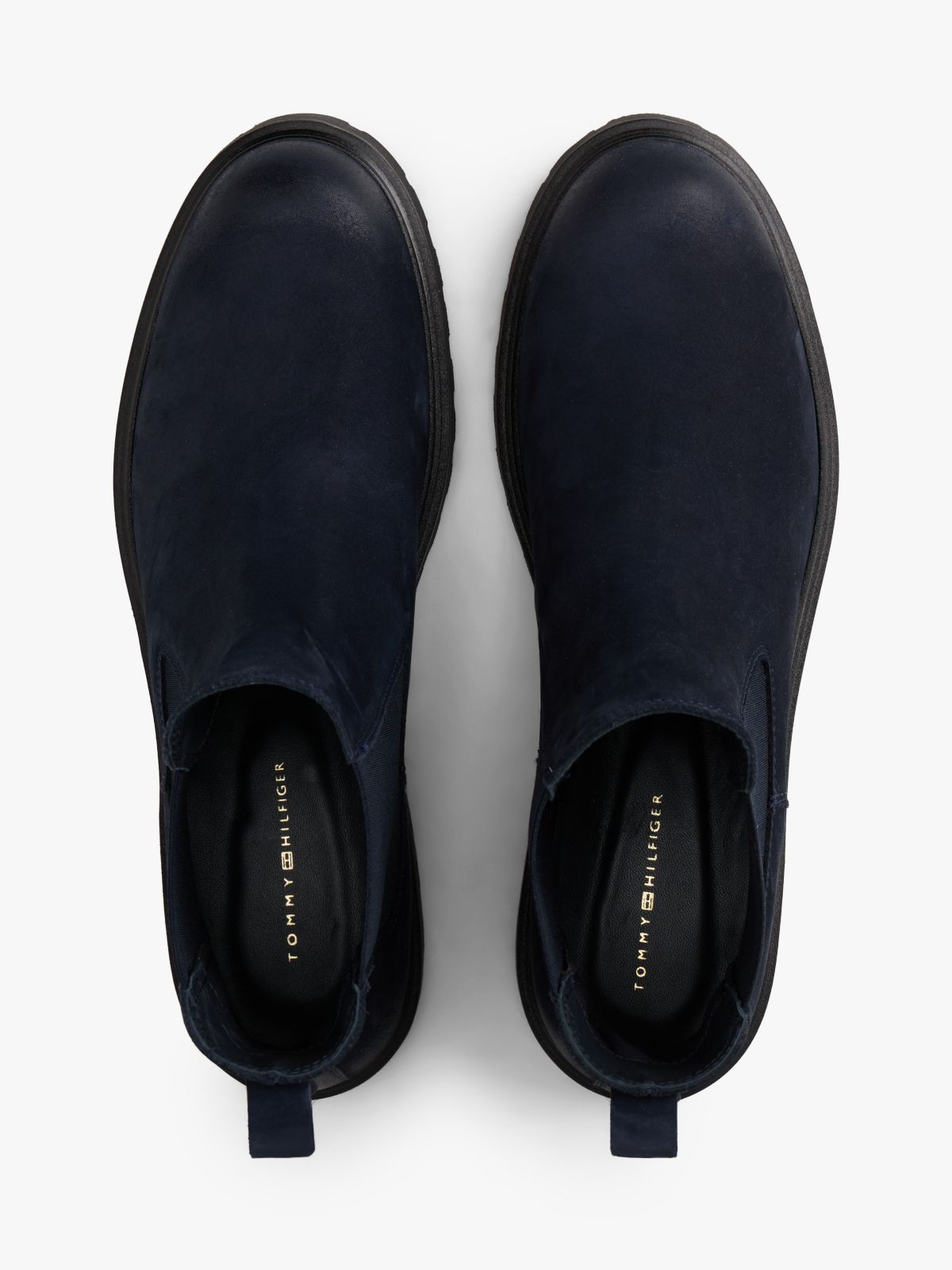 Leather Cleat Chelsea Boots — Blue