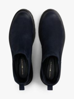 Leather Cleat Chelsea Boots — Blue 3
