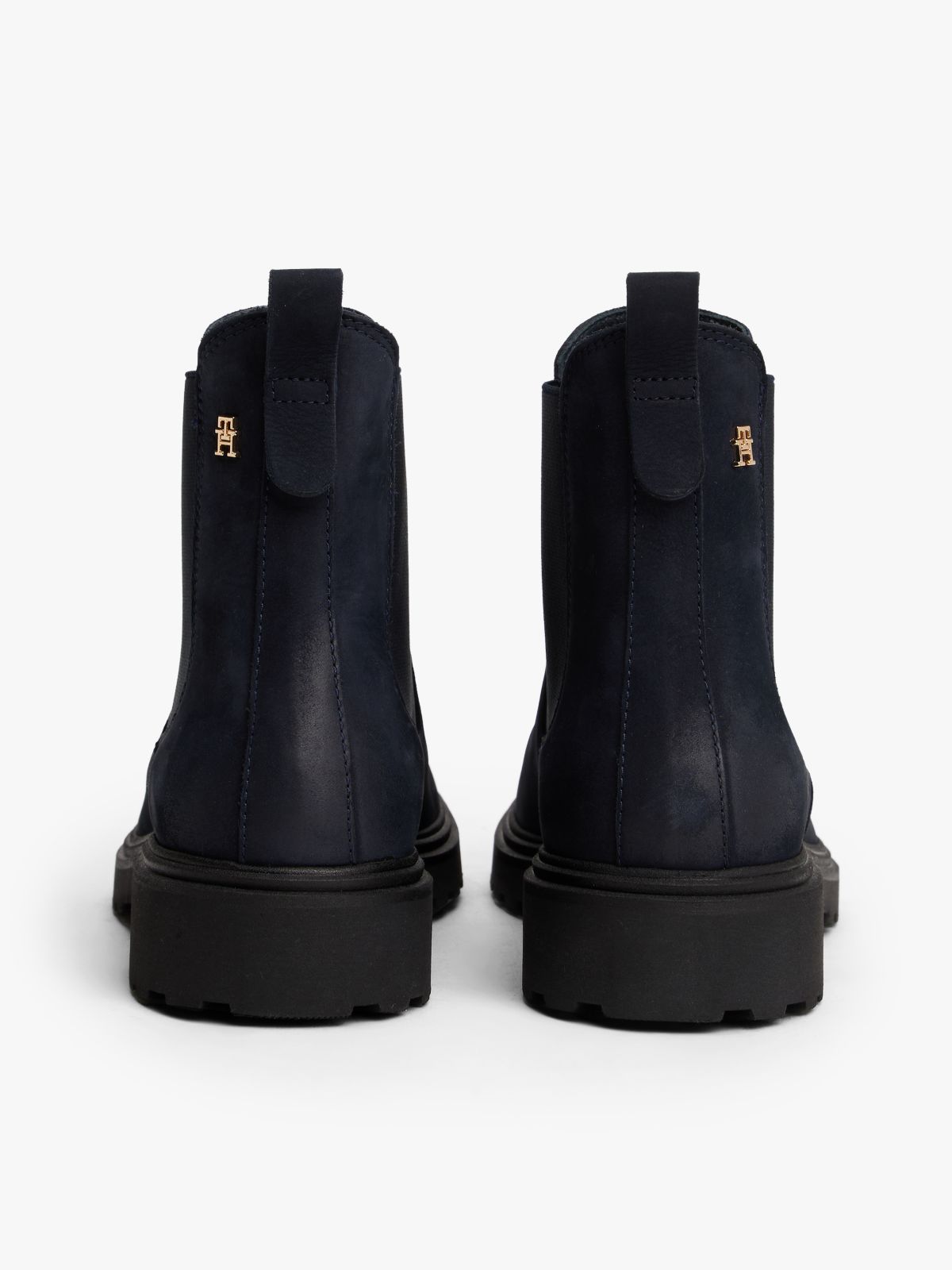 Leather Cleat Chelsea Boots — Blue