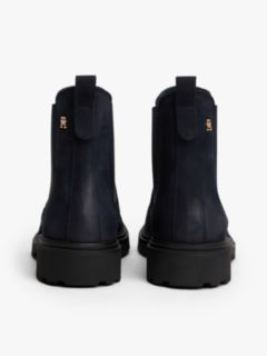 Leather Cleat Chelsea Boots — Blue 4