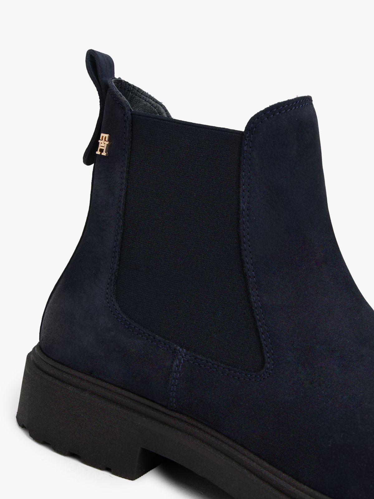 Leather Cleat Chelsea Boots — Blue