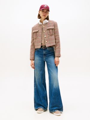sneakers in camoscio con suola preformata rosa da donne tommy hilfiger