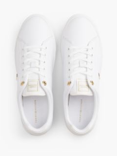 Leather TH Monogram Court Trainers — White 3