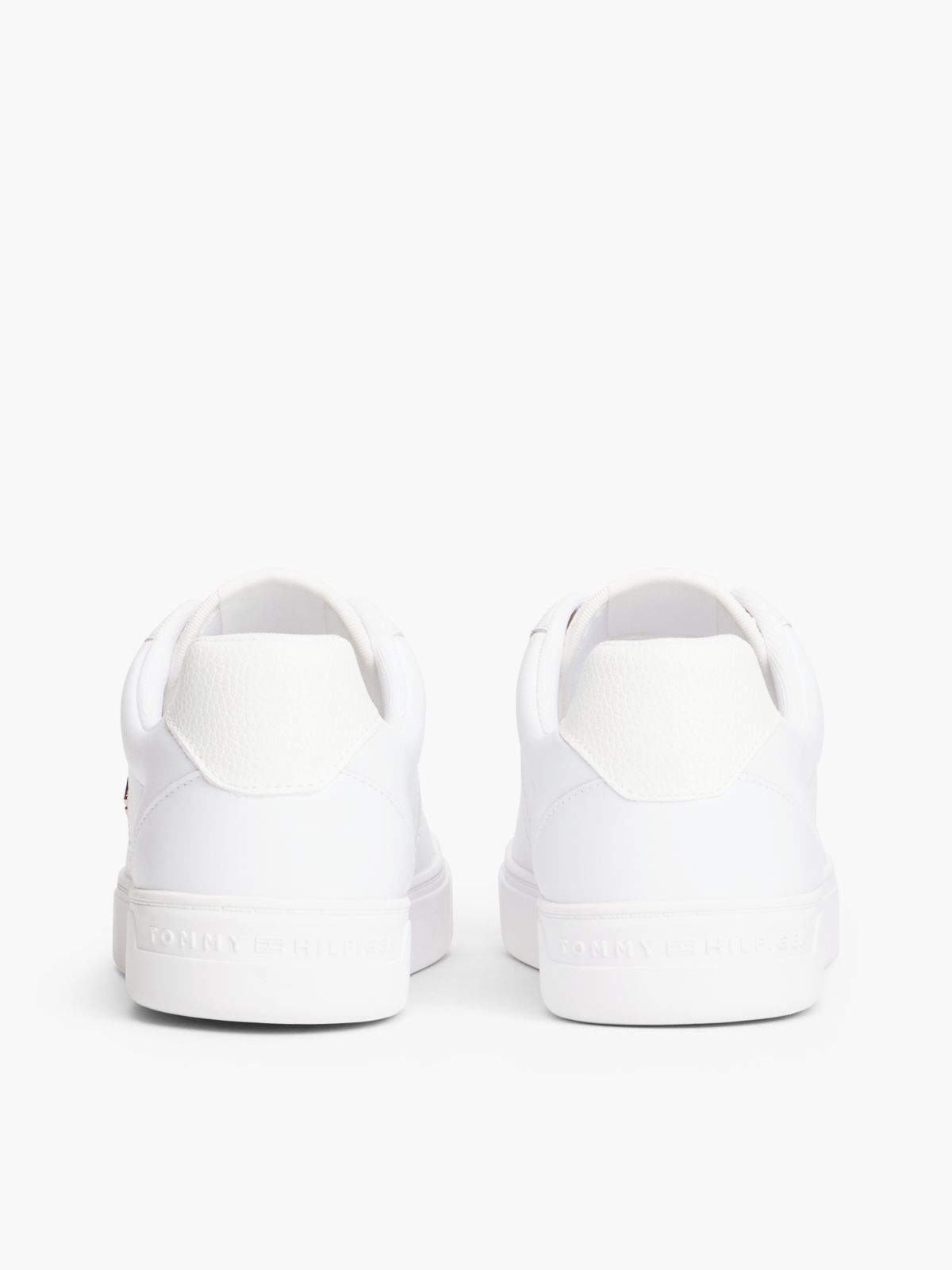 Leather TH Monogram Court Trainers — White