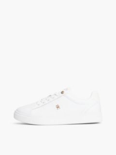 Leather TH Monogram Court Trainers — White 7