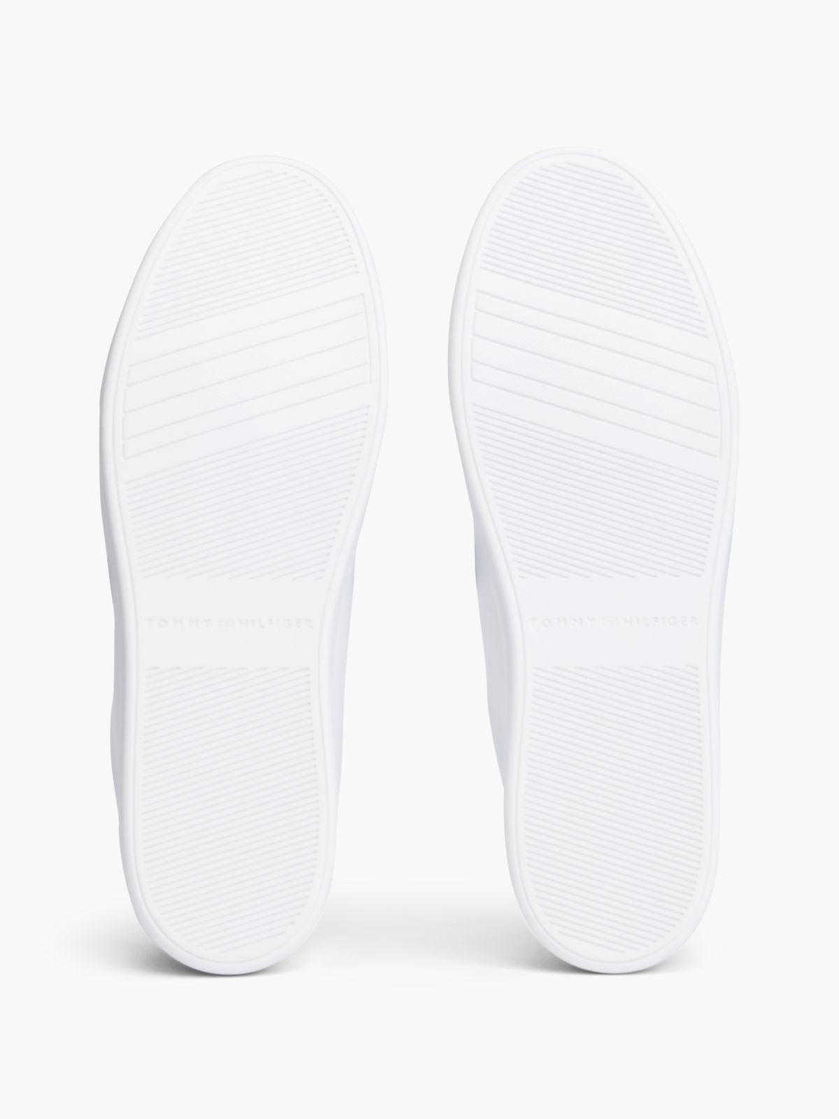 Enamel Flag Leather Court Trainers — White