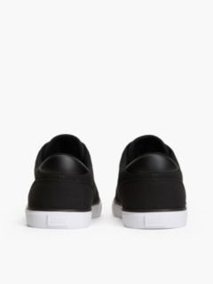 Low Profile Canvas Lace-Up Trainers — Black 4