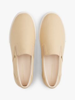 Low Profile Canvas Slip-On Trainers — Beige 3