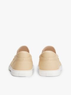 Low Profile Canvas Slip-On Trainers — Beige 4