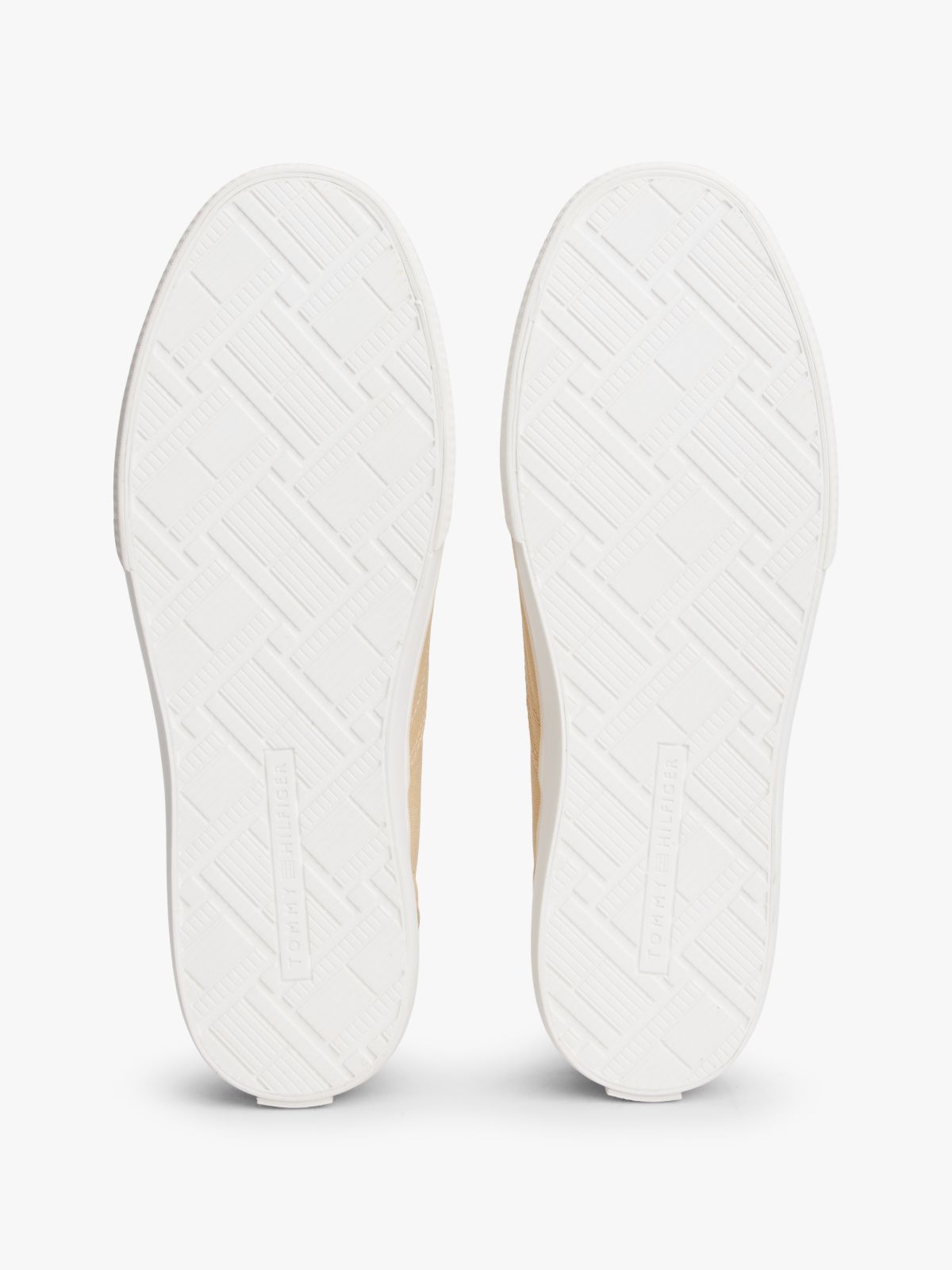 Low Profile Canvas Slip-On Trainers — Beige