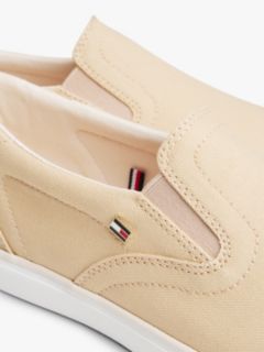 Low Profile Canvas Slip-On Trainers — Beige 6