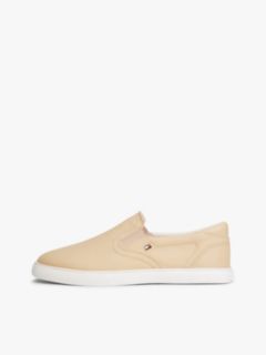 Low Profile Canvas Slip-On Trainers — Beige 7
