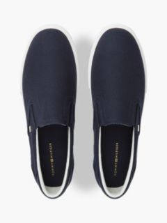 Low Profile Canvas Slip-On Trainers — Blue 3