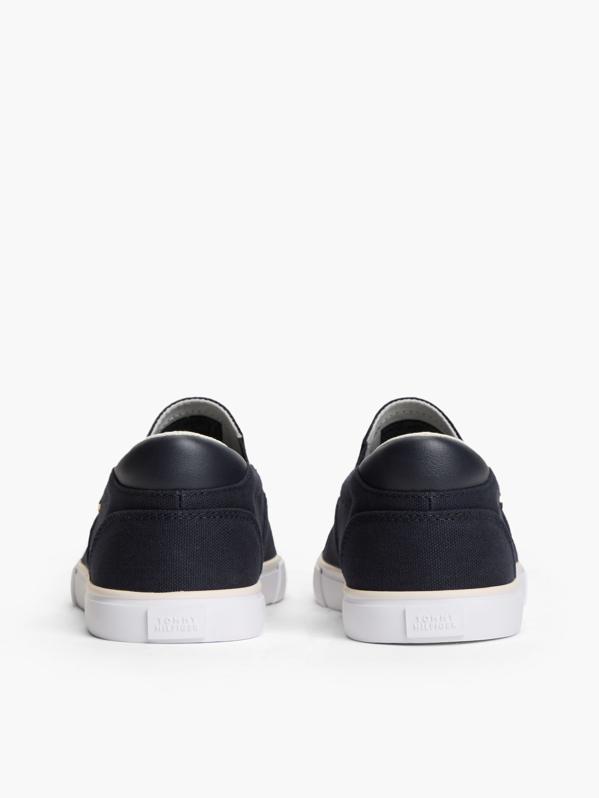 Low Profile Canvas Slip-On Trainers — Blue
