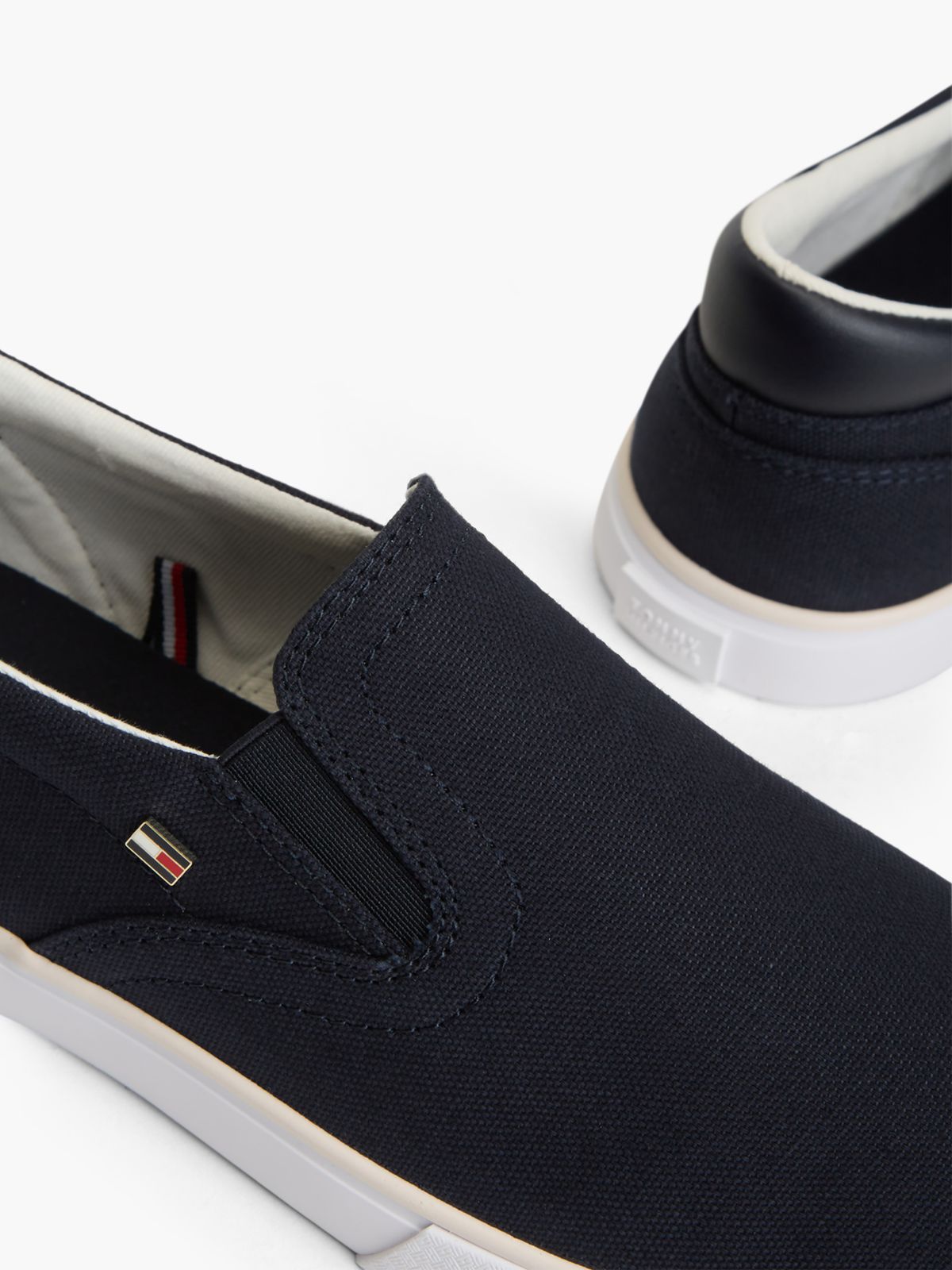 Low Profile Canvas Slip-On Trainers — Blue