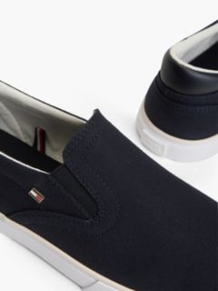 Low Profile Canvas Slip-On Trainers — Blue 6