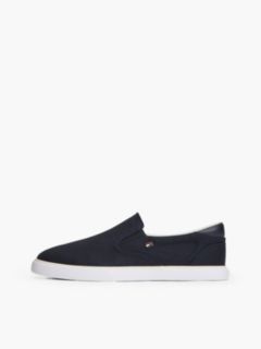 Low Profile Canvas Slip-On Trainers — Blue 7