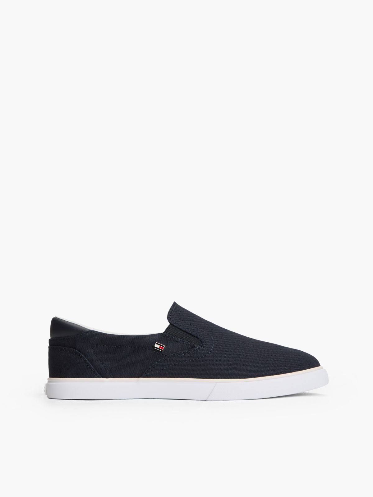Low Profile Canvas Slip-On Trainers — Blue