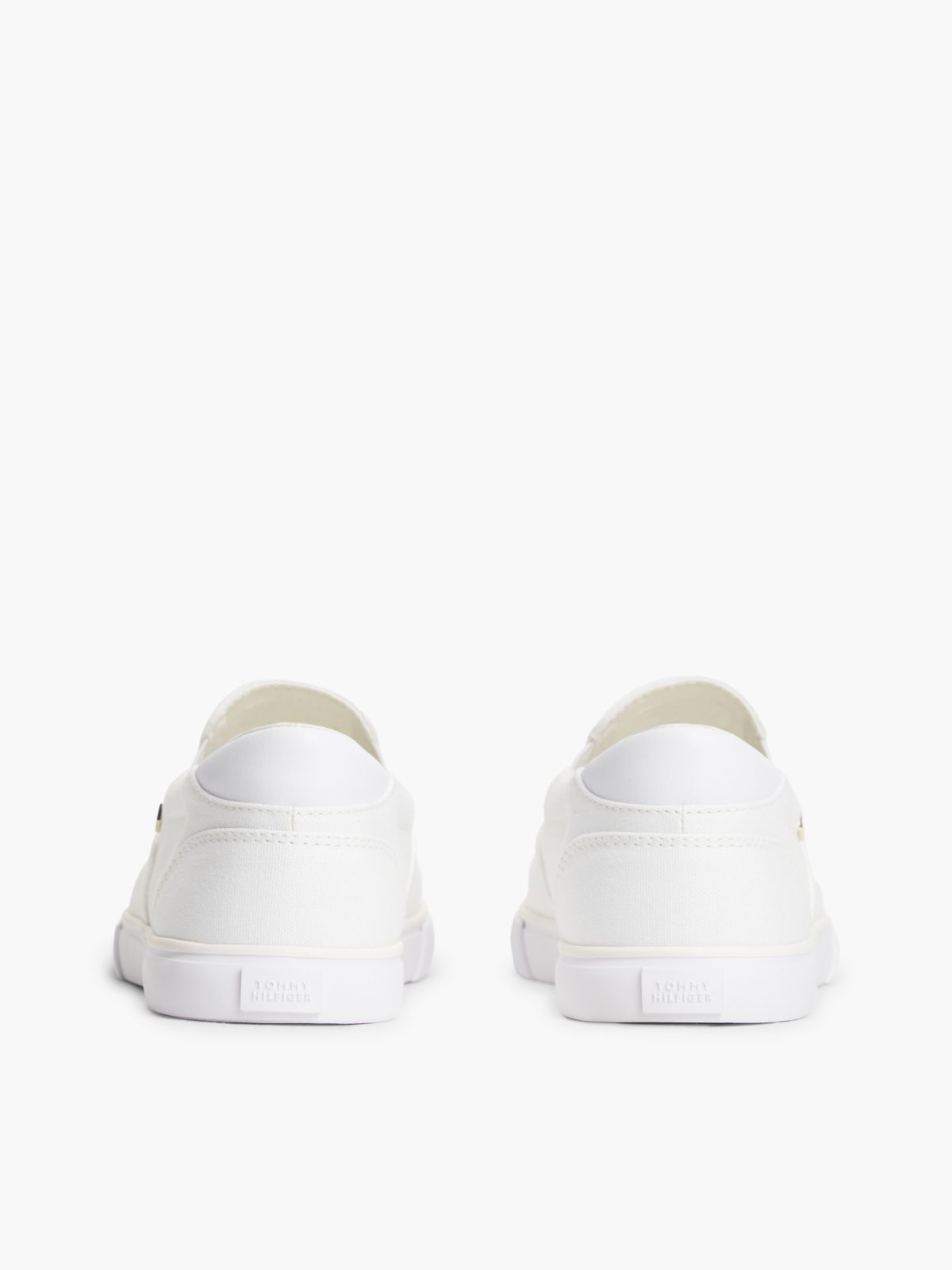 Low Profile Canvas Slip-On Trainers — White