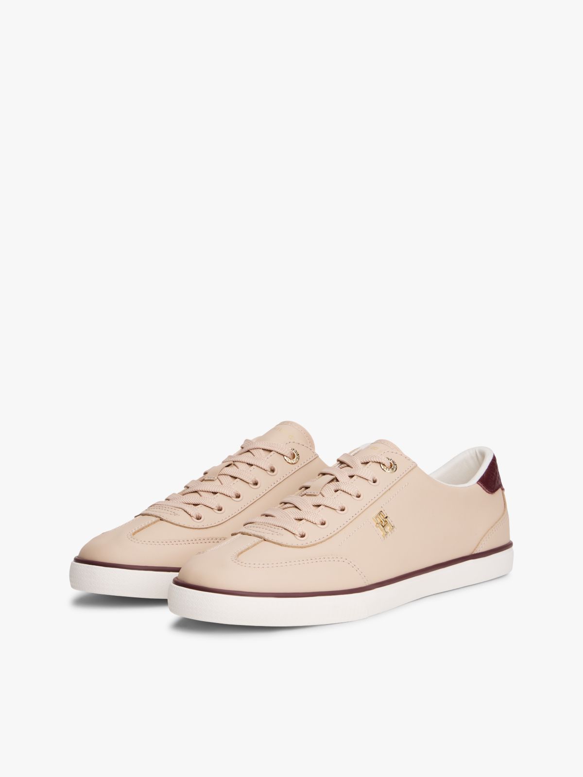 Leather TH Monogram Lace-Up Trainers — Pink