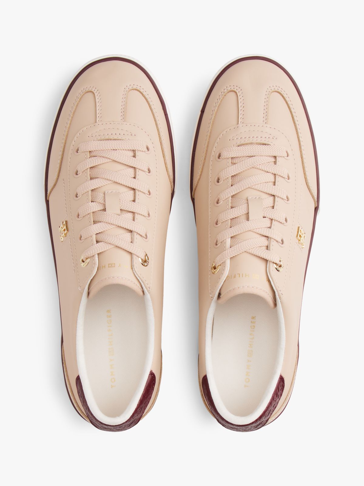 Leather TH Monogram Lace-Up Trainers — Pink