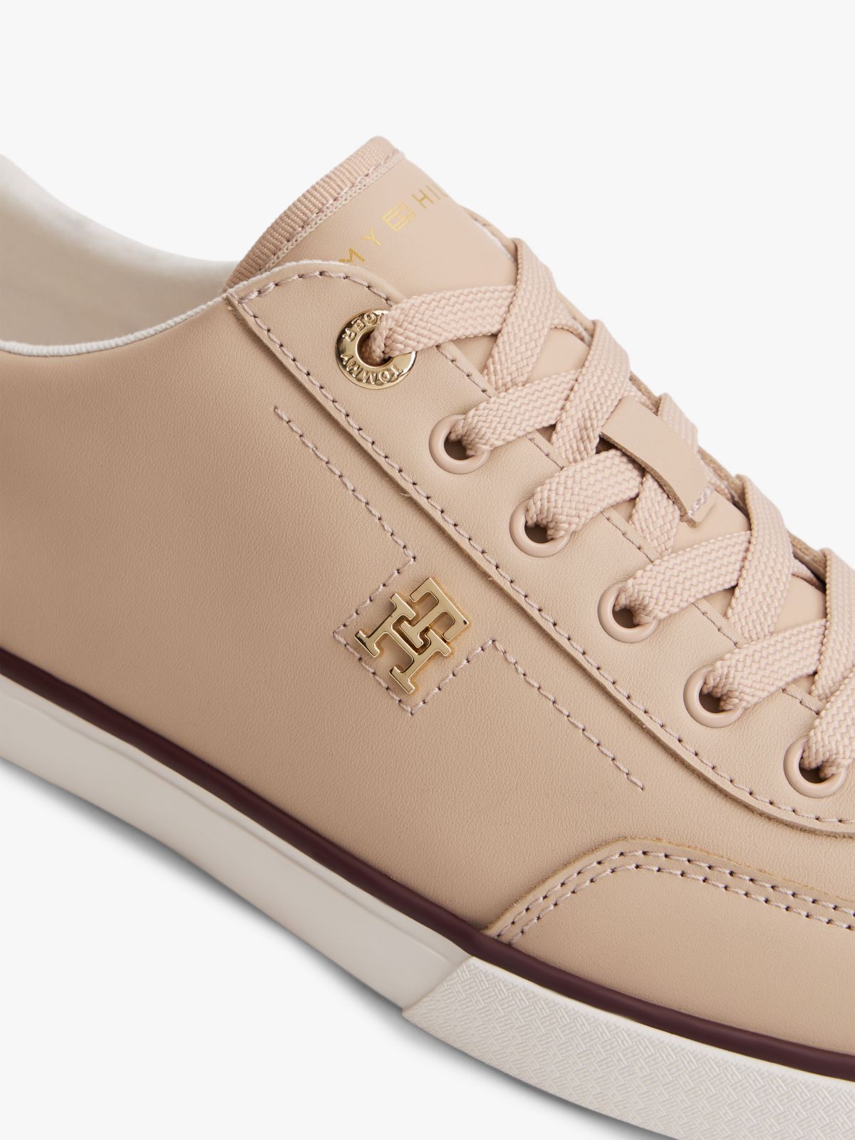 Leather TH Monogram Lace-Up Trainers — Pink