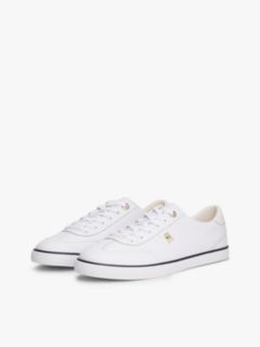 Leather TH Monogram Lace-Up Trainers — White 2