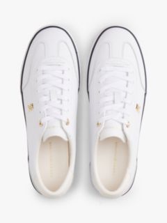 Leather TH Monogram Lace-Up Trainers — White 3