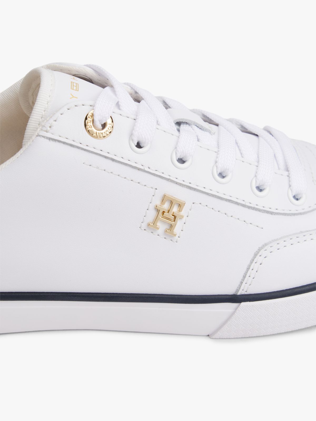 Leather TH Monogram Lace-Up Trainers — White