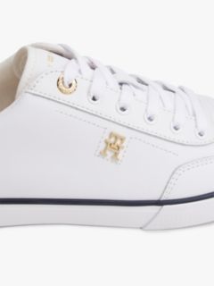 Leather TH Monogram Lace-Up Trainers — White 6