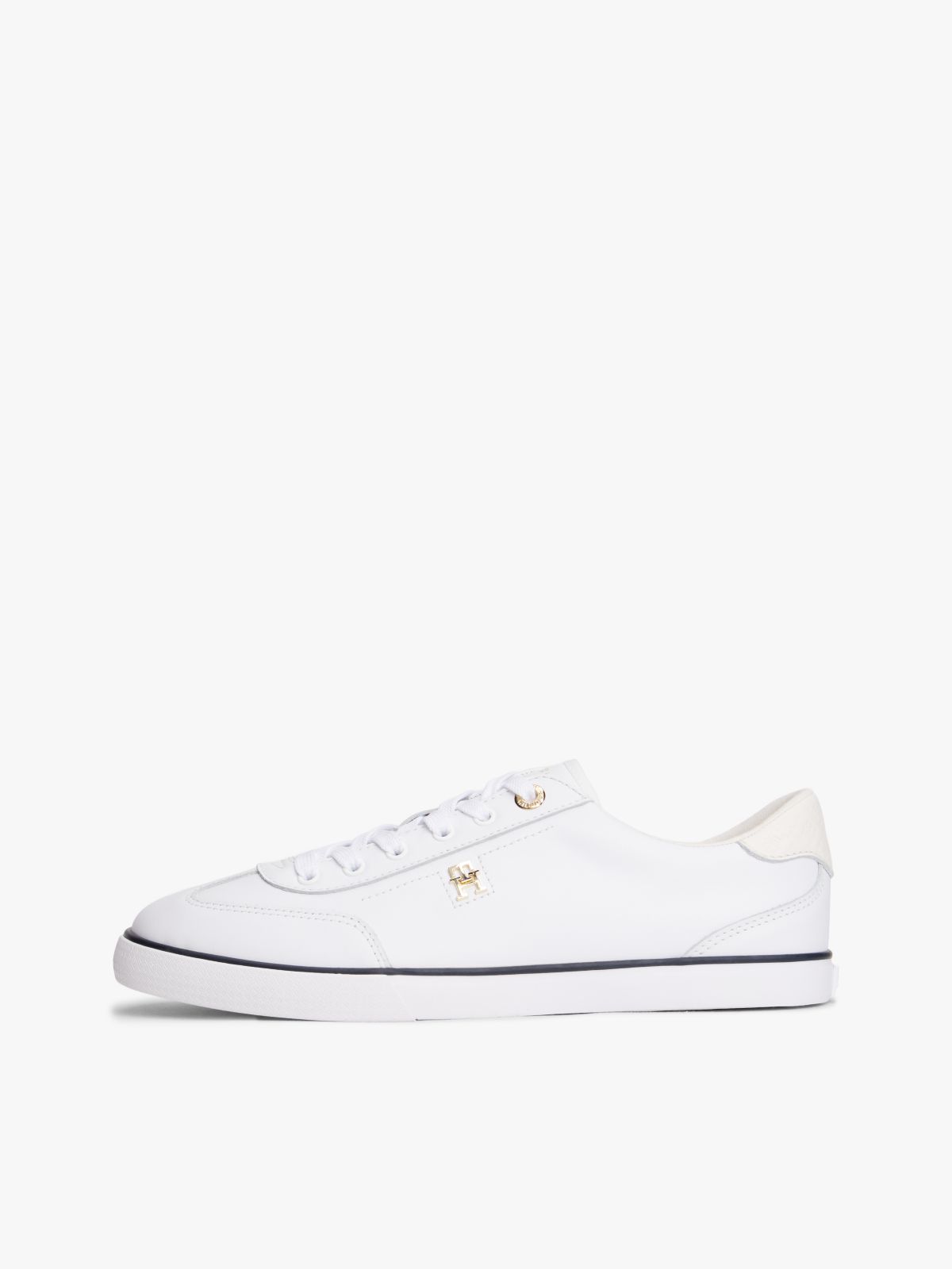 Leather TH Monogram Lace-Up Trainers — White