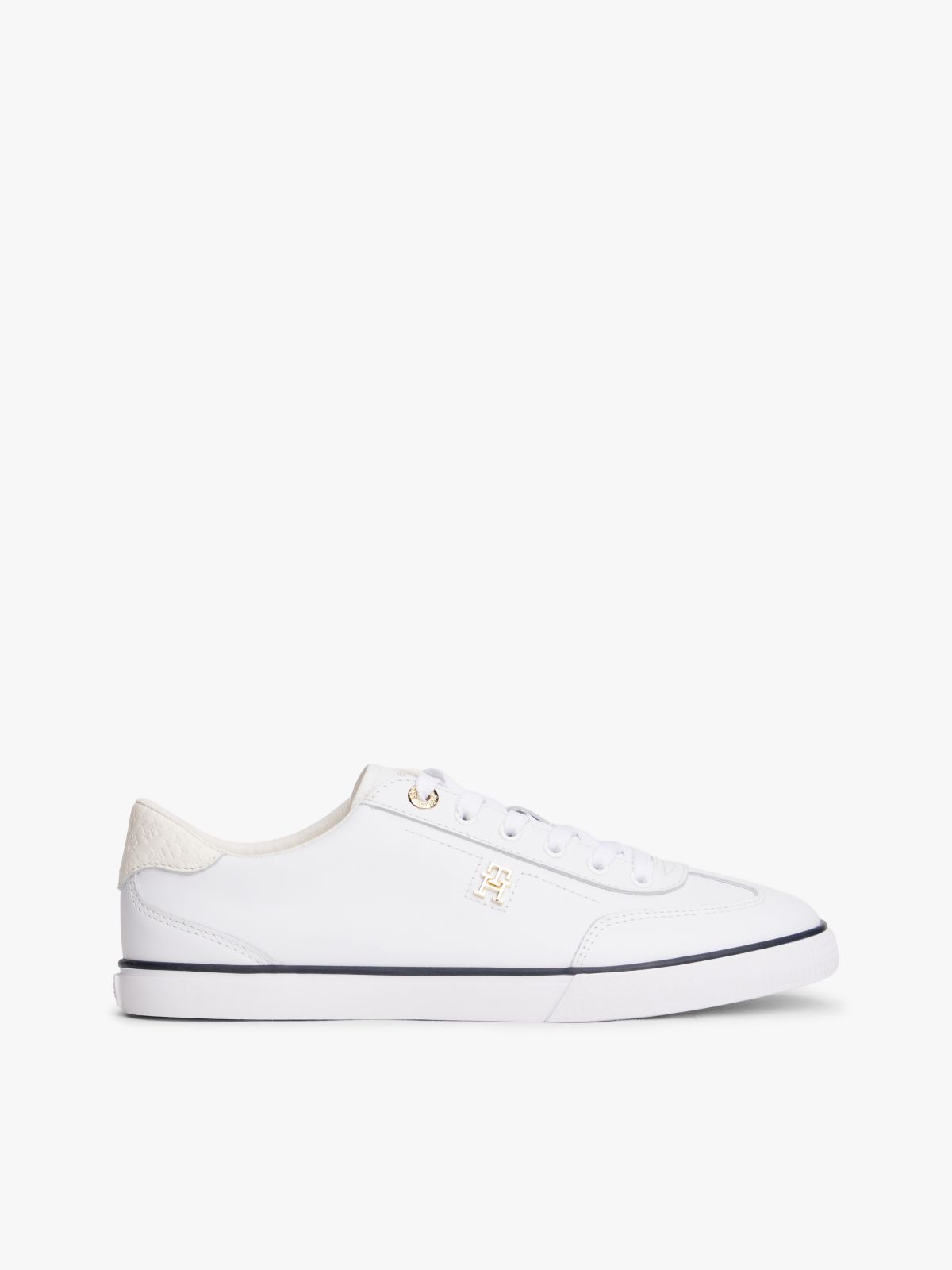 Leather TH Monogram Lace-Up Trainers — White