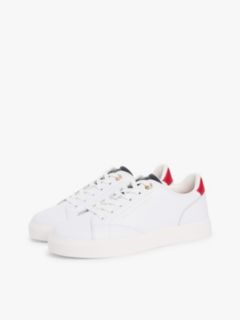 Leather Metallic Logo Cupsole Trainers — Blue 2