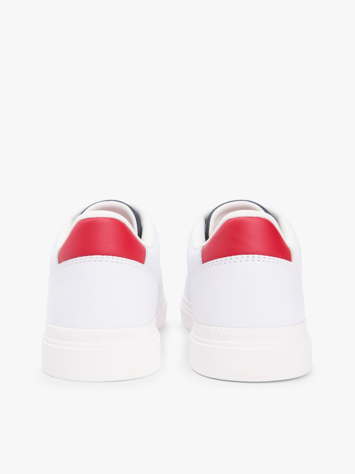 Leather Metallic Logo Cupsole Trainers — Blue