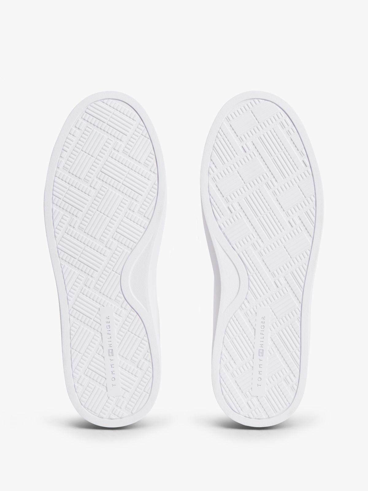 Leather Metallic Logo Cupsole Trainers — White
