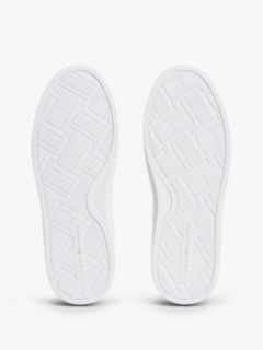 Leather Metallic Logo Cupsole Trainers — White 5
