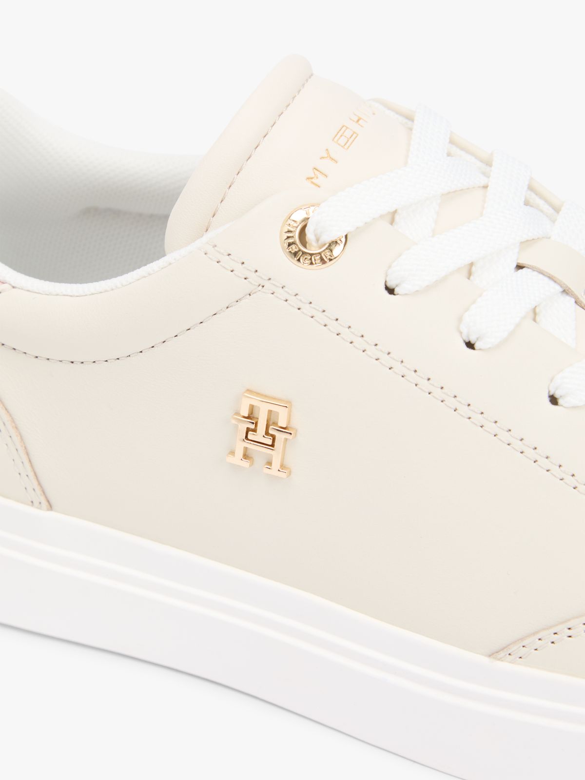 Leather TH Monogram Cupsole Trainers — Beige