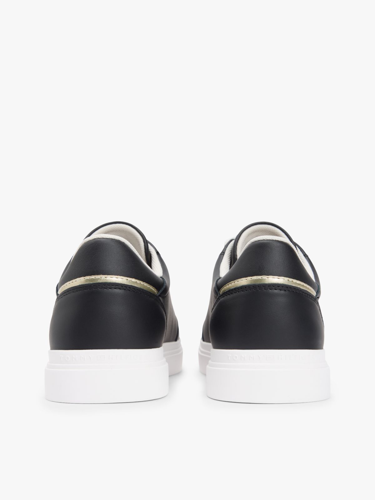 Leather TH Monogram Cupsole Trainers — Black