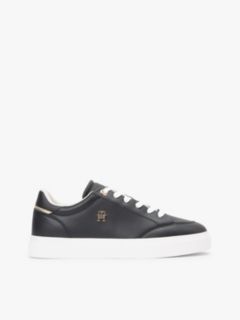 Leather TH Monogram Cupsole Trainers — Black 1