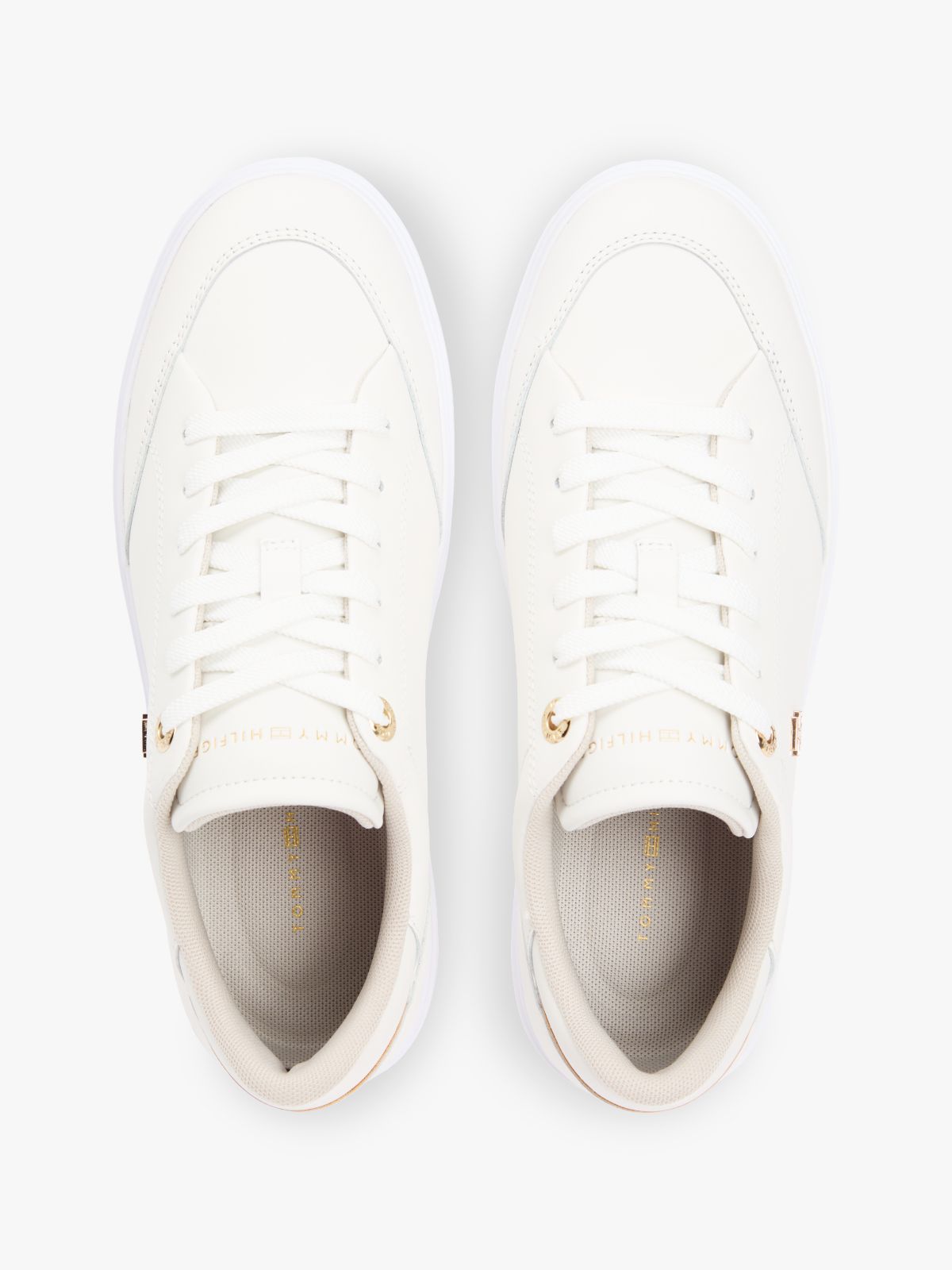 Leather TH Monogram Cupsole Trainers — White